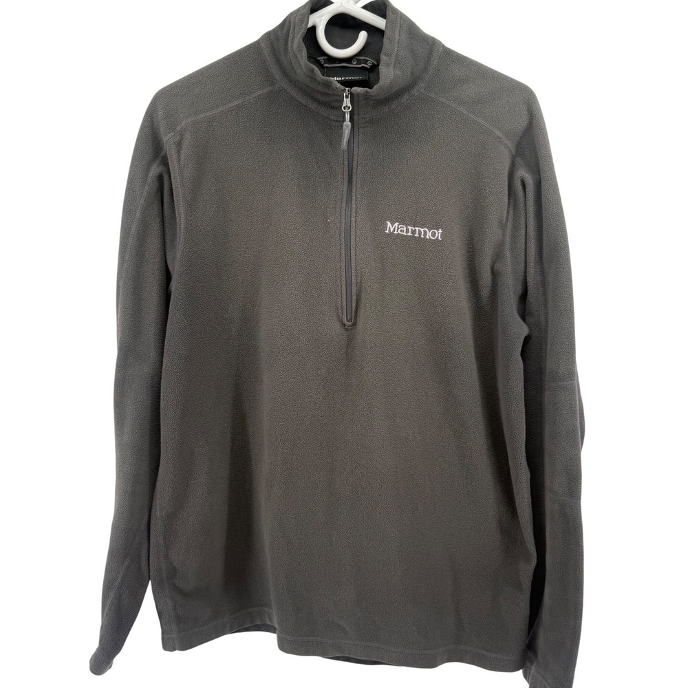 Marmot Men's Gray Fleece 1/4 Zip Pullover Layer Sweater‎ Size M Lightweight